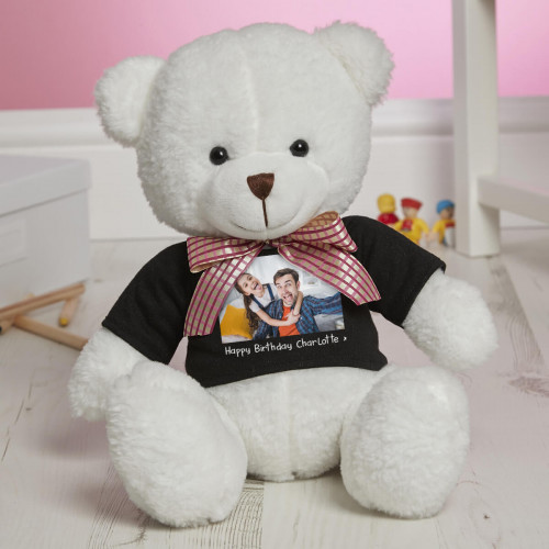 personalised Photo White Millie Bear