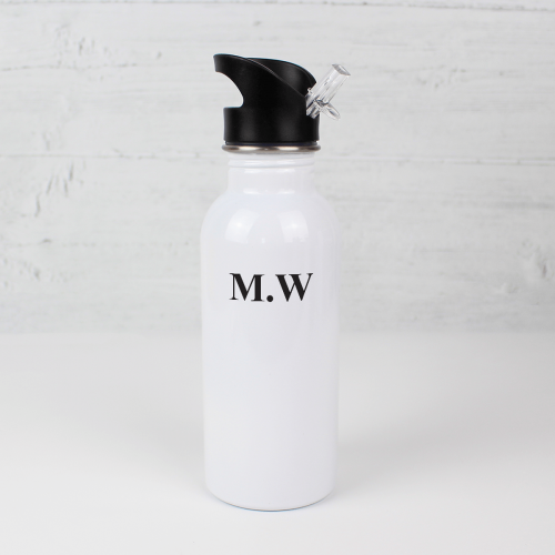 personalised white water bottle 