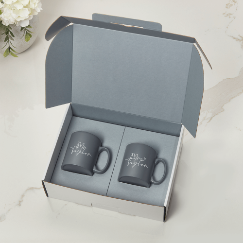 Mr & Mrs Grey Mugs Gift Set