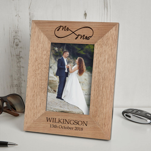 personalised infinity wood photo frame