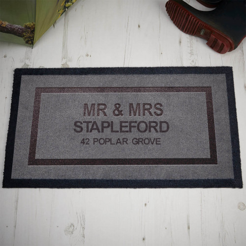 personalised mr and mrs indoor mat