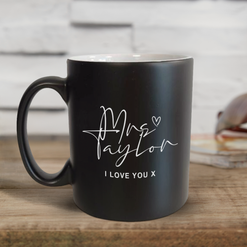 Mrs Mug Black Satin Mug