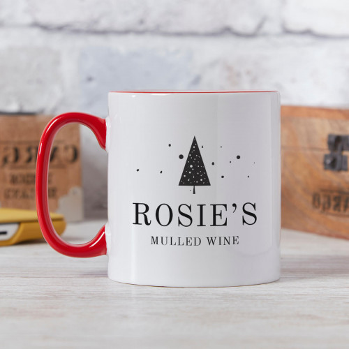 personalised Mulled Wine Two Tone Mug Red