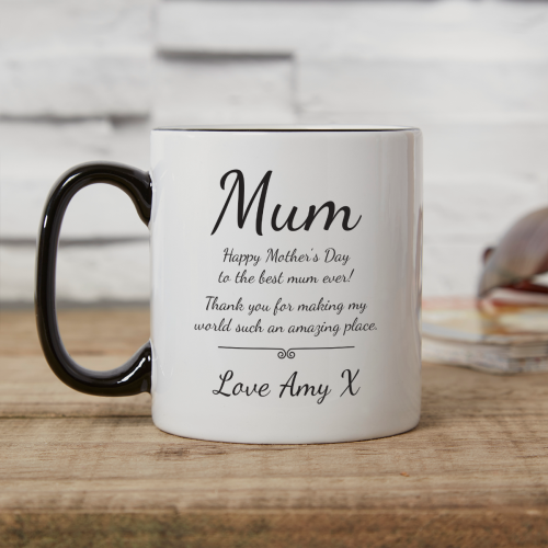 Mum 2 Tone Mug Black Rim Handle