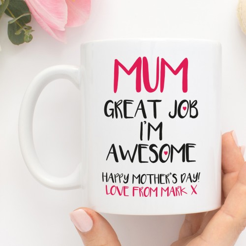 personalised Good Job Mum Durham Mug