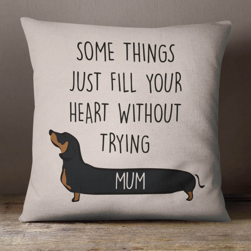 personalised Sausage Dog Cotton Cushion