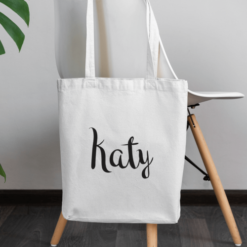 personalised Name Canvas Tote Bag