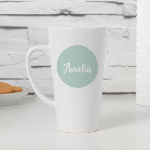 personalised Circle Name Latte Mug