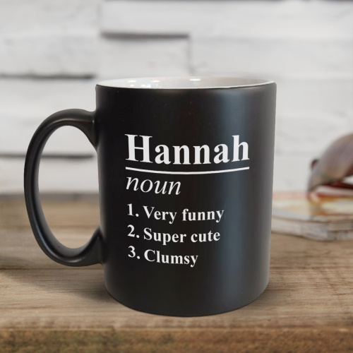 Name Noun Black Satin Mug