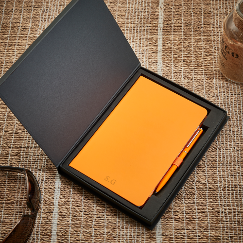 Neon Orange Notebook & Pen Gift Set
