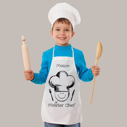 Personalised Kids Chef White Apron