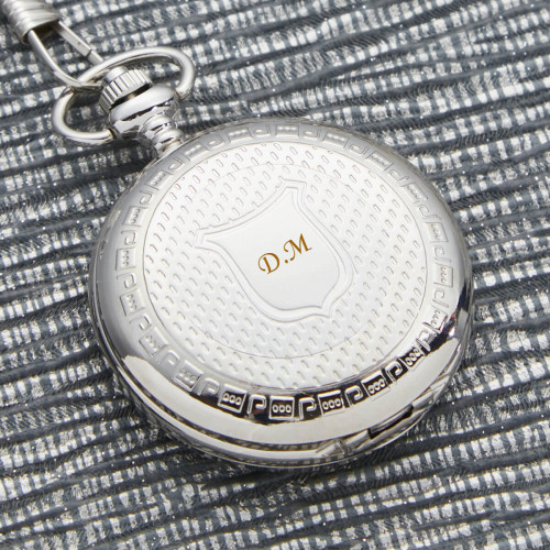 personalised Patterned Front Mechanical Pocket Watch