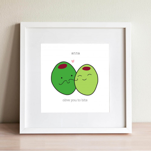 personalised Olive You Wall Art