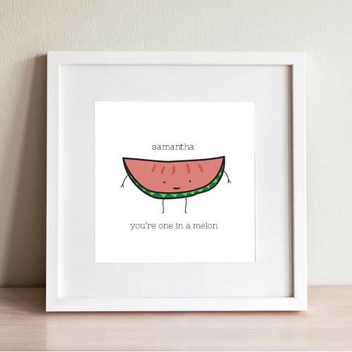 Personalised One in a Melon Wall Art