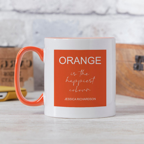 Orange Happiest Colour Two Tone Mug