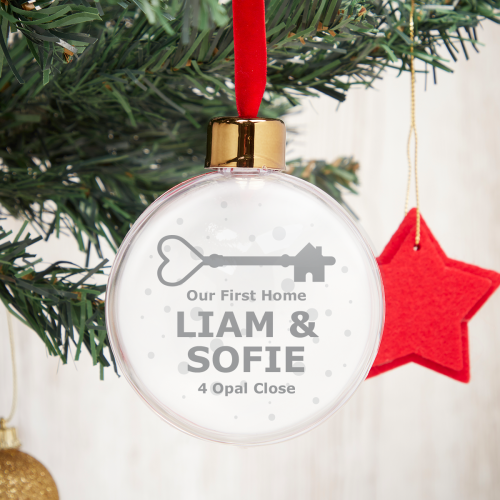 Our First Home Christmas Bauble - White Back