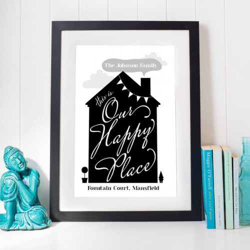 personalised Our Happy Place Wall Art