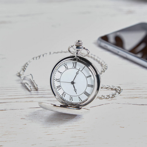 personalised Plain Polished Pocket Watch