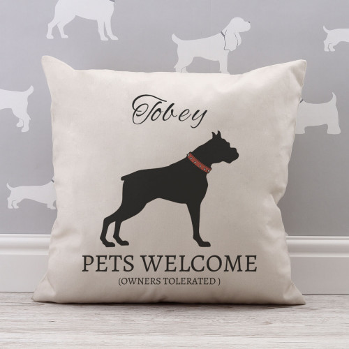 personalised Pets Welcome Cotton Cushion