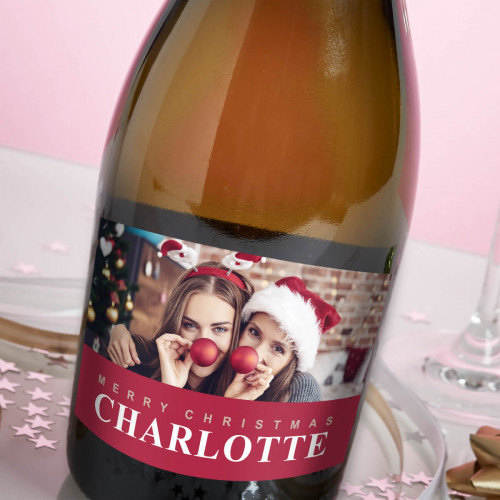 personalised Merry Christmas Photo Prosecco