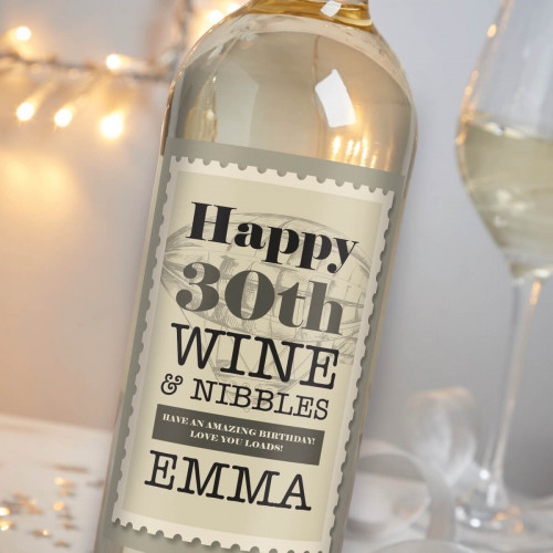 Personalised Postage Stamp Sauv White Wine