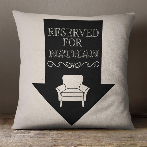 personalised Reserved Arrow Cotton Cushion