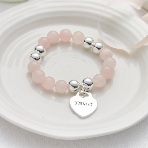 Personalised Rose Quartz Bracelet