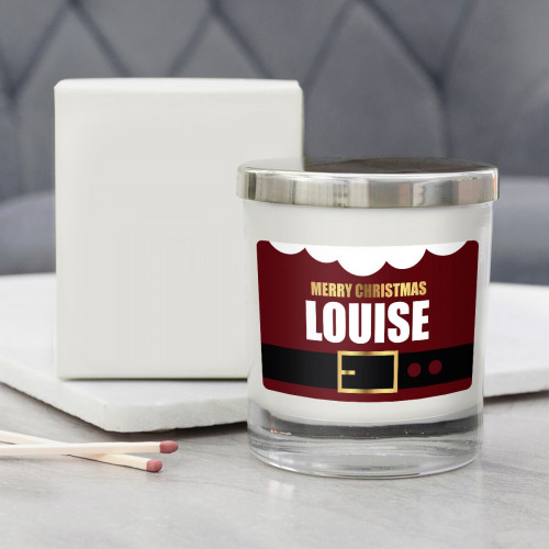 personalised Santa Merry Christmas Personalised Candle