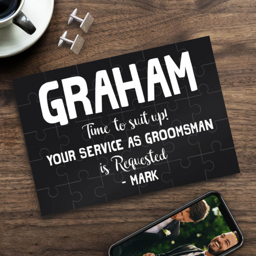 personalised Groomsman Jigsaw Puzzle