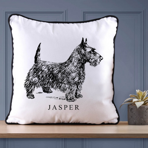 Personalised Scotty Piped Cushion