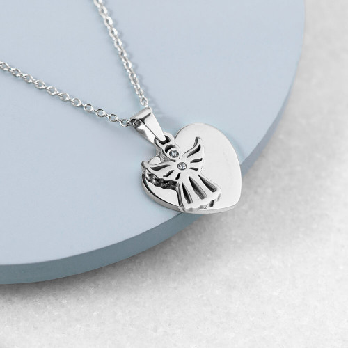 personalised Guardian Angel Necklace - Silver