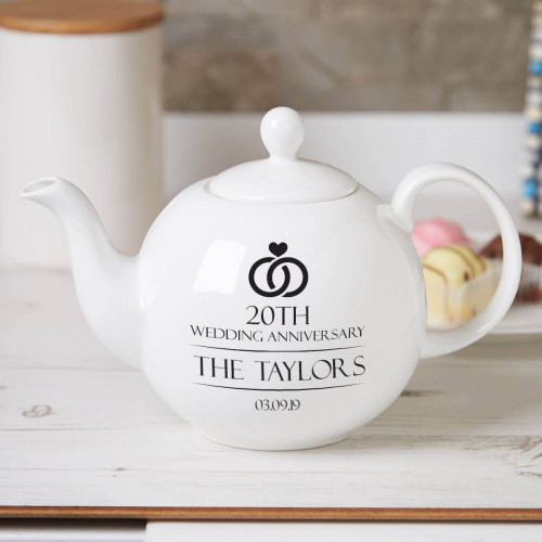 personalised 20th Anniversary Family Name Pot Belly Teapot