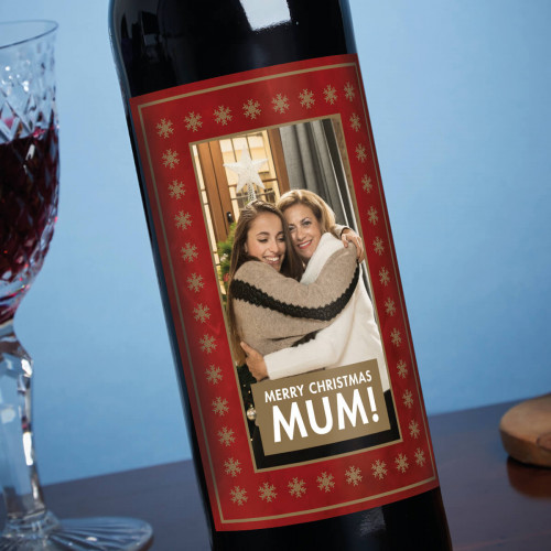personalised Snowflake Christmas Photo Malbec