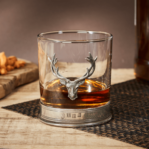 Majestic Stag Head Glass Whisky Tumbler