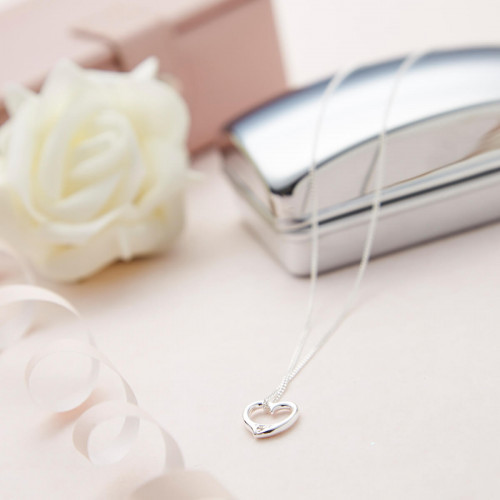 Personalised Sterling Silver Heart Necklace