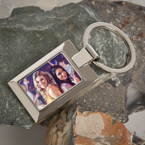Personalised Sister Photo Upload Metal Keyring