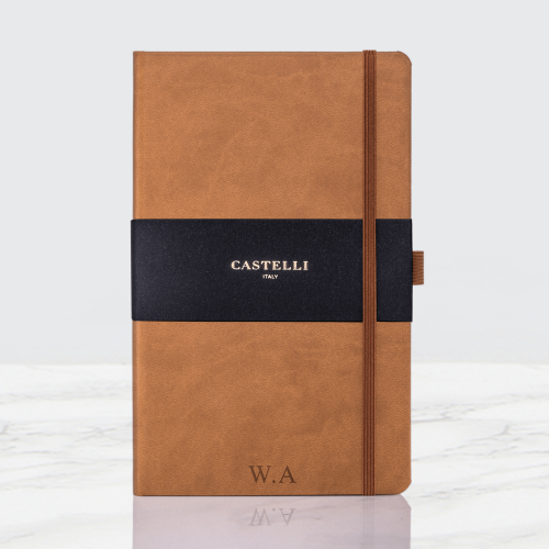 Personalised Tan Castelli notebook