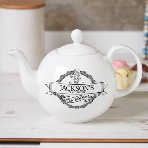 Personalised Tea Room 2 Pot Belly Teapot