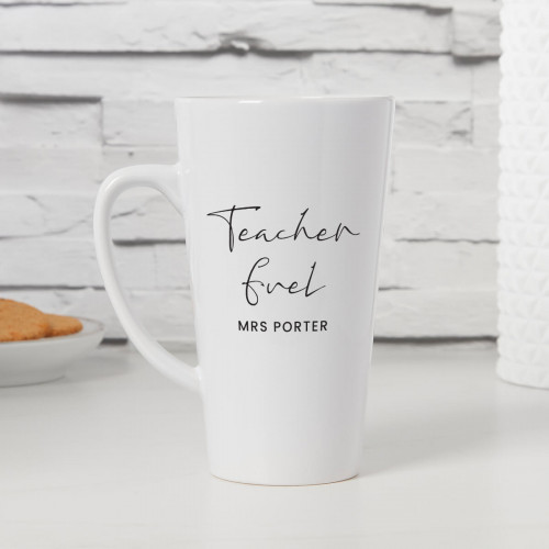 personalised Teacher Fuel Tall Latte Mug
