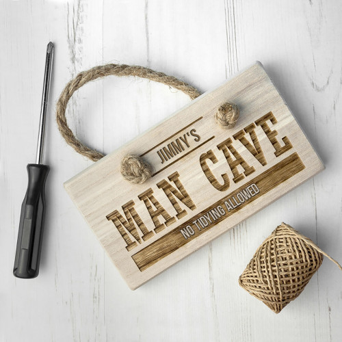 personalised Man Cave Wooden Sign
