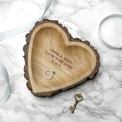 personalised Wooden Heart Dish