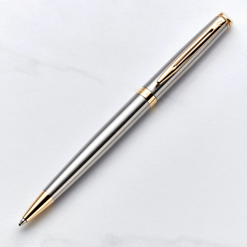 personalised Waterman Hemisphere Ball Pen - Silver & Gold