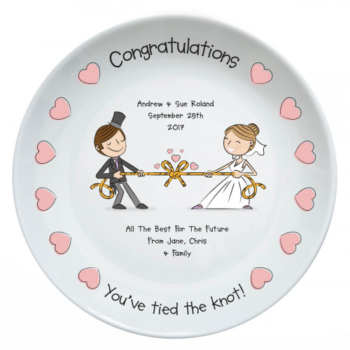 Personalised Tied The Knot Wedding Plate