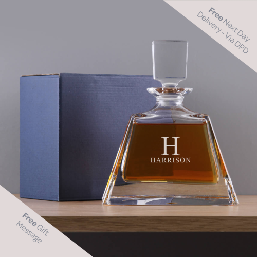 Large Initial Glass Boston Midi Decanter