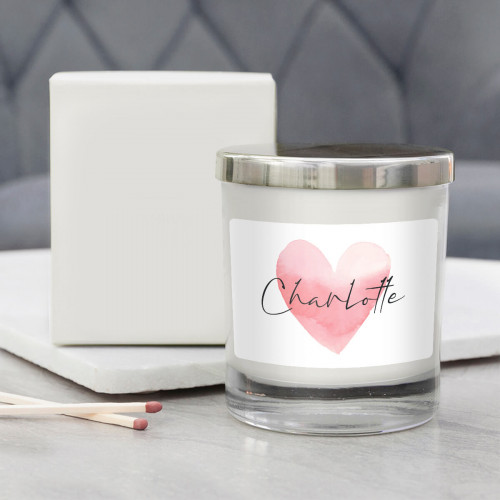 Personalised Heart Candle 