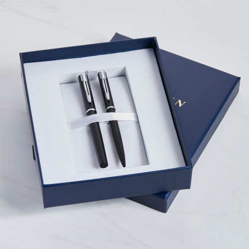 personalised Waterman Allure Pen Set - Solid Black