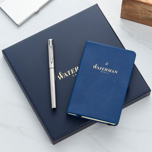 personalised Waterman Notebook & Pen Gift Set