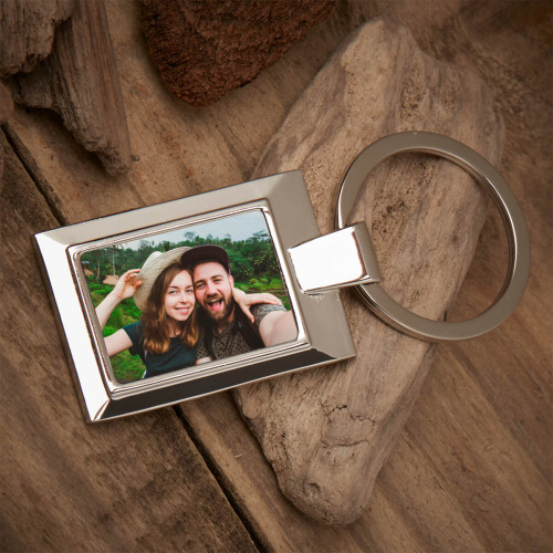 Personalised Husband Photo Upload Metal Keyring