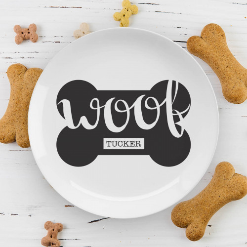 personalised woof plate