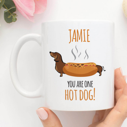 personalised one hot dog mug